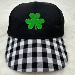 Shamrock Adjustable Cap Hat Adult Unisex Black Checkerboard Bill Gertex